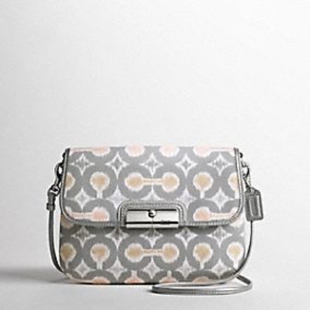 Coach Gray and Yellow Patterned Crossbody Bag